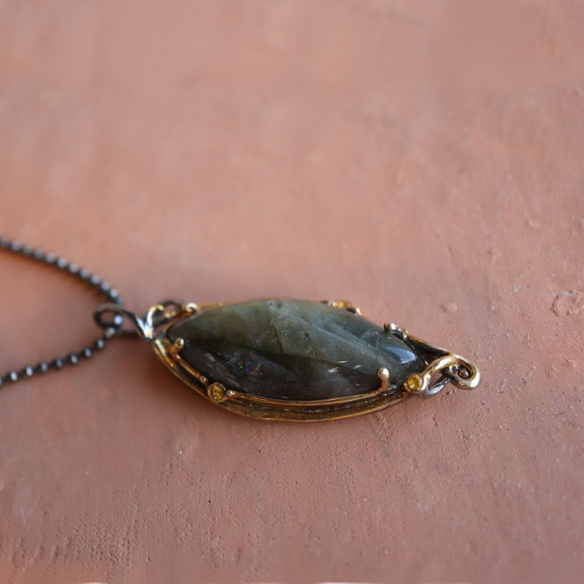 Labradorite & Sapphire Necklace