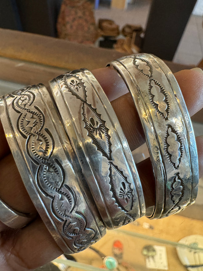 Navajo made silver bracelets