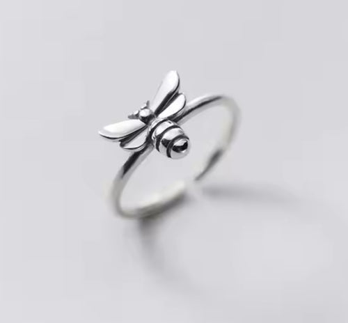 Sterling Silver Open Bee Ring