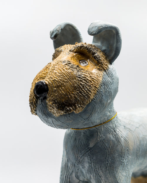 Ceramic Blue Schnauzer by Susan Morse