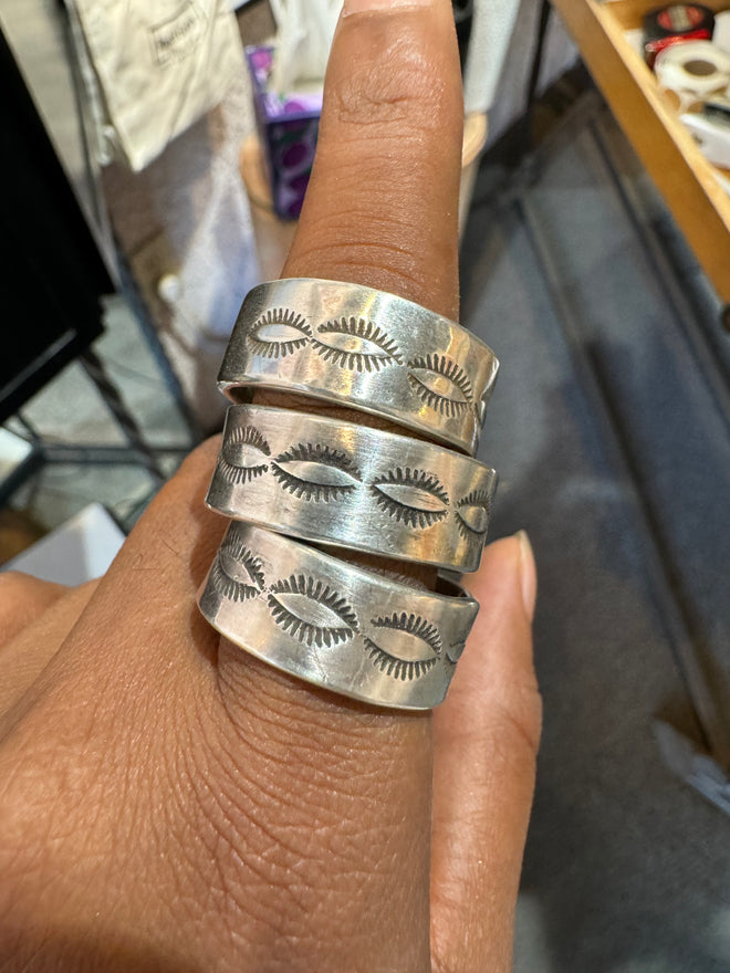 Navajo made SS Ring bands