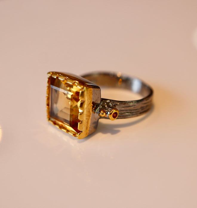 Citrine & Sapphire Ring