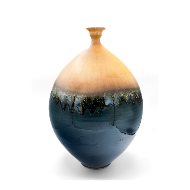 Raku Bottle by Ezra Lavinsky