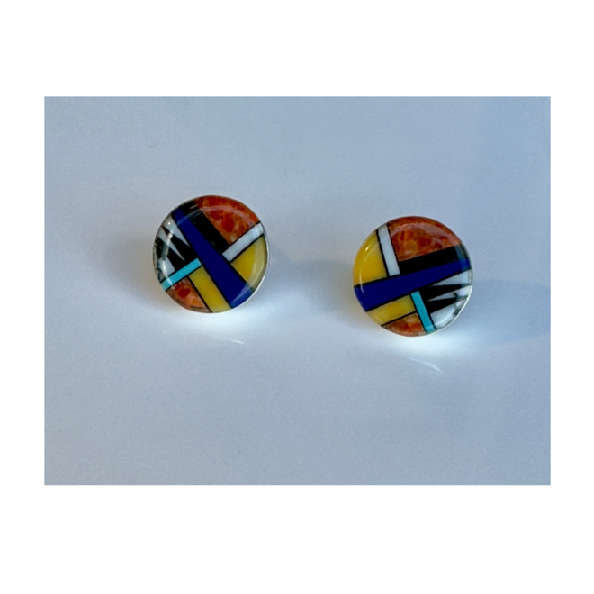 Multi Stone Post Earrings