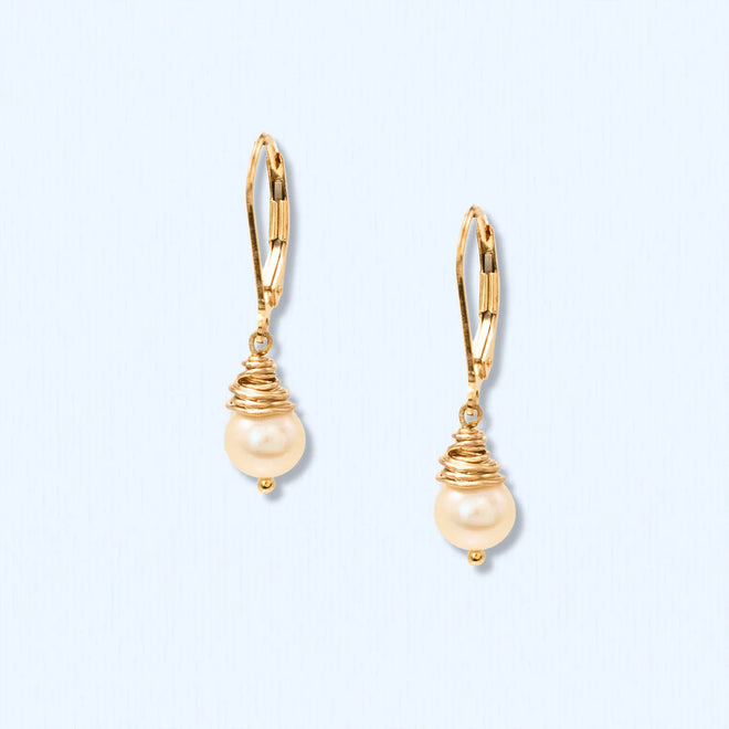 Golden Glow Pearl Earrings