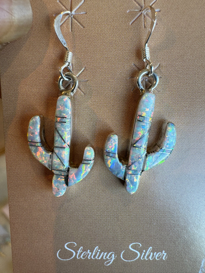 Opal Cactus Earrings