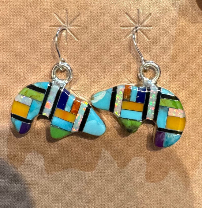 Multi Stone Bear Earrings