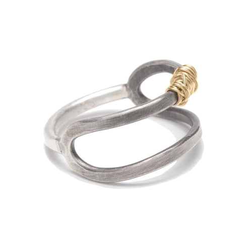 Sterling Silver Oval Gold Filled Wrap Ring