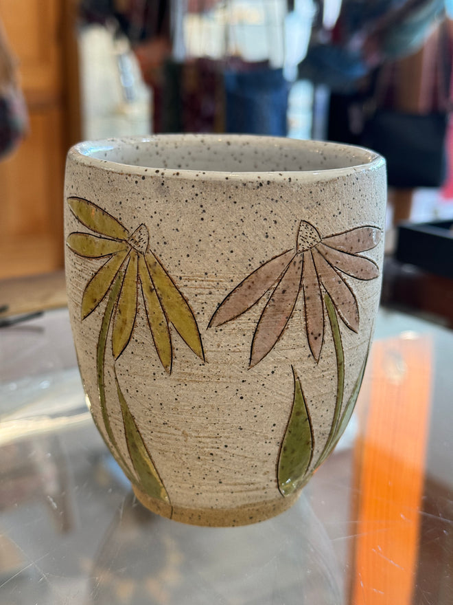 Handmade Ceramic Flower Mug