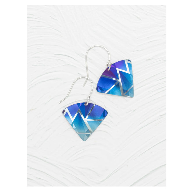 Blue Triangle Earrings