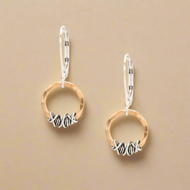 Sterling Wrapped Golden Link Earring