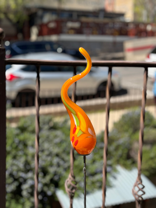 Handblown Flame Garden Stick