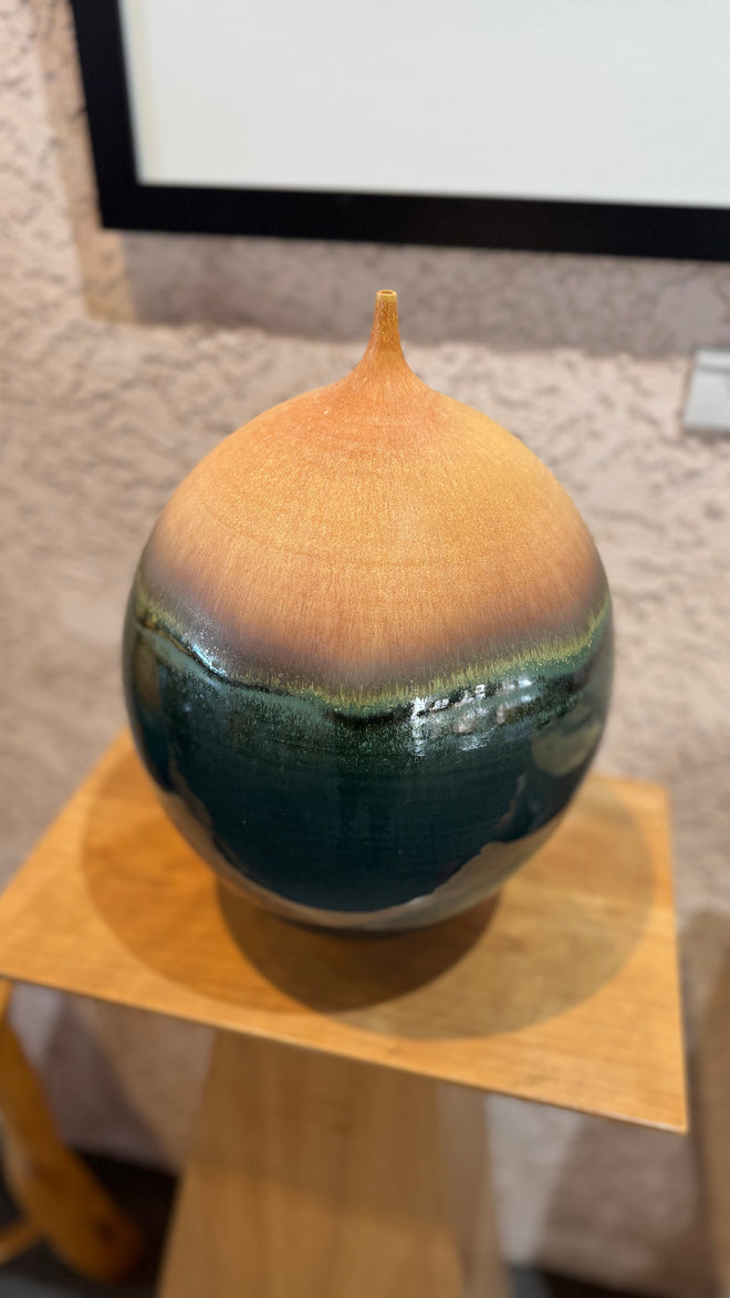 Raku Bottle by Ezra Lavinsky