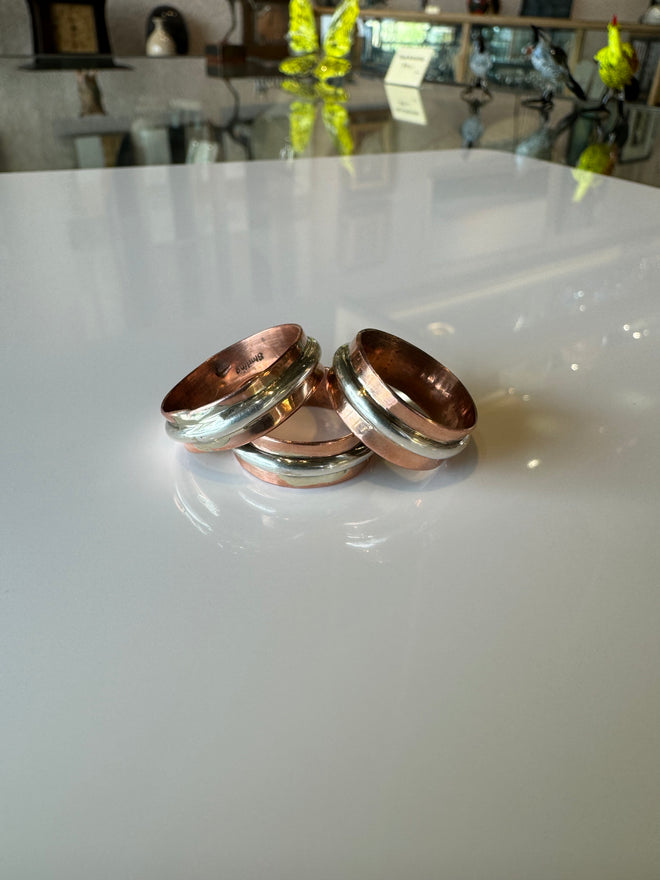 Navajo made copper & sterling silver Ring Bands