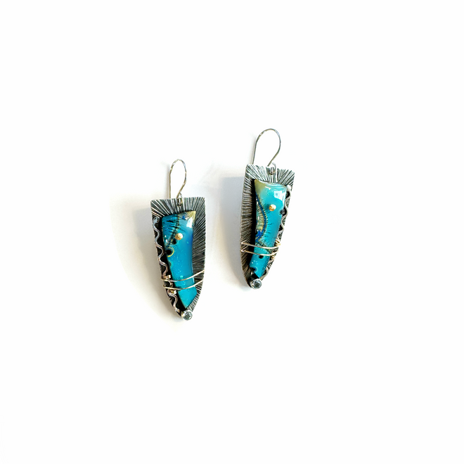 Iva Earrings with Swiss Blue Topaz