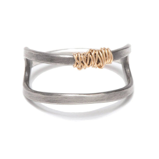 Sterling Silver Oval Gold Filled Wrap Ring