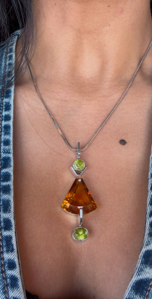 Triangle Citrine Necklace