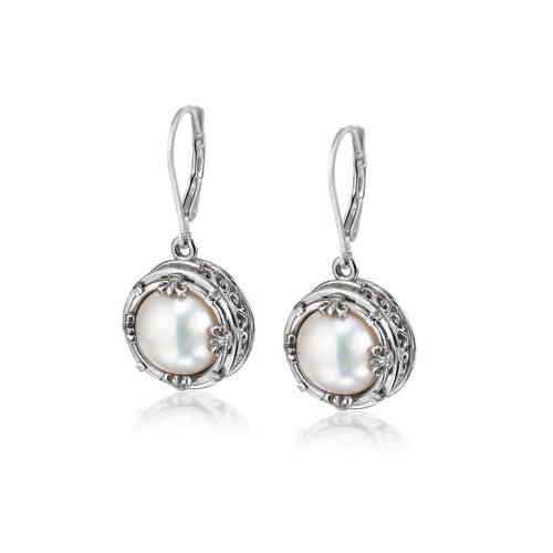 Large Round Pearl Earrings