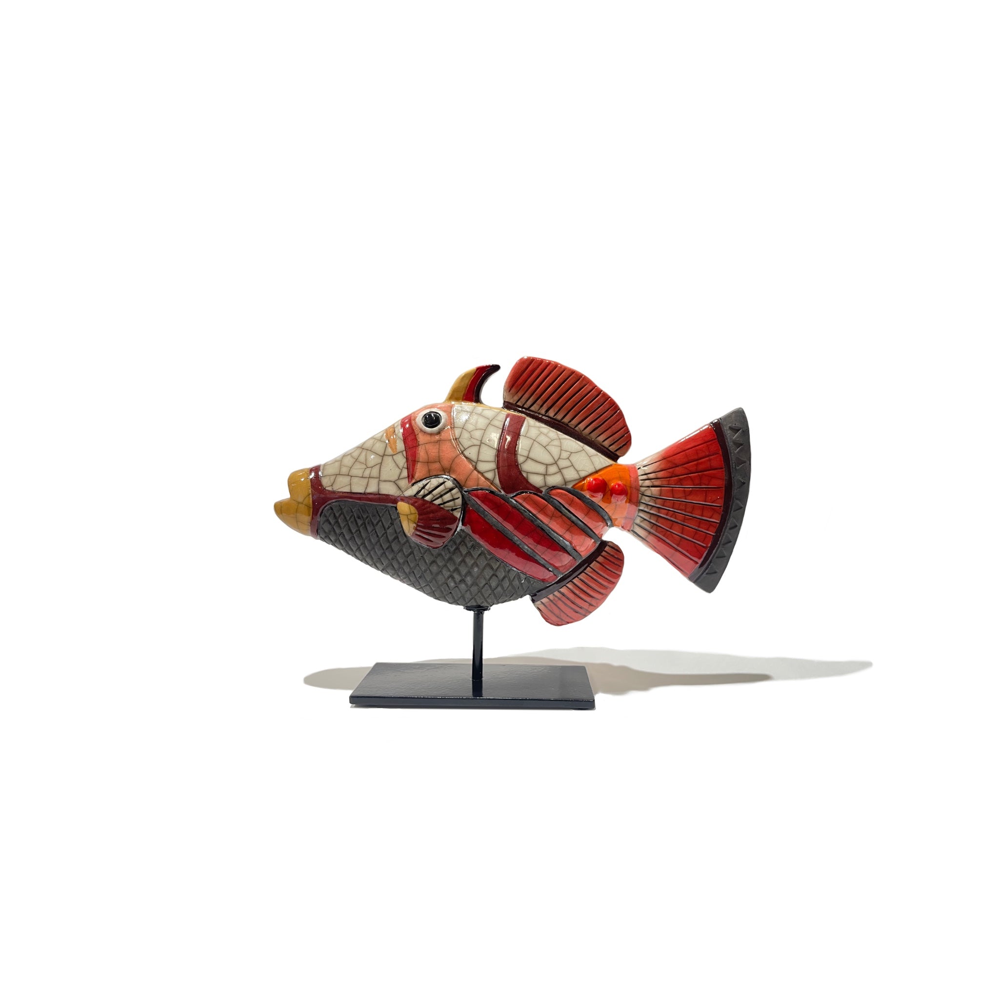 Ceramic raku 3 red selling Fish