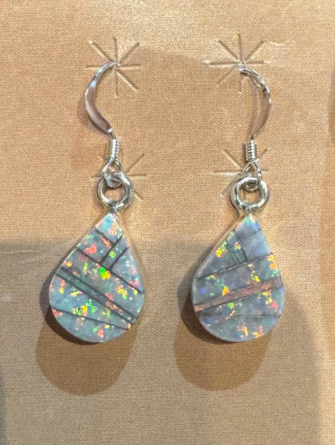 White Opal Earrings