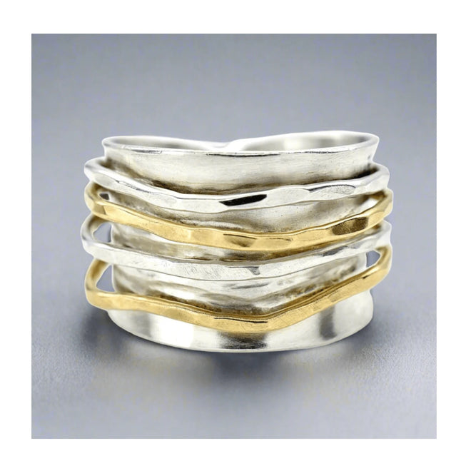 Silver + Gold Wave Wide Band