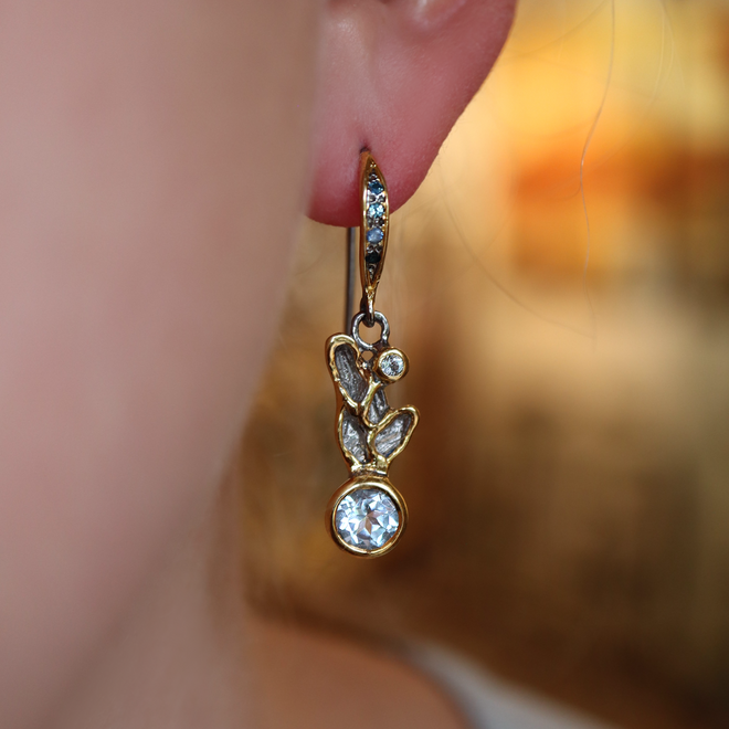 Blue Topaz & Blue Sapphire Earrings