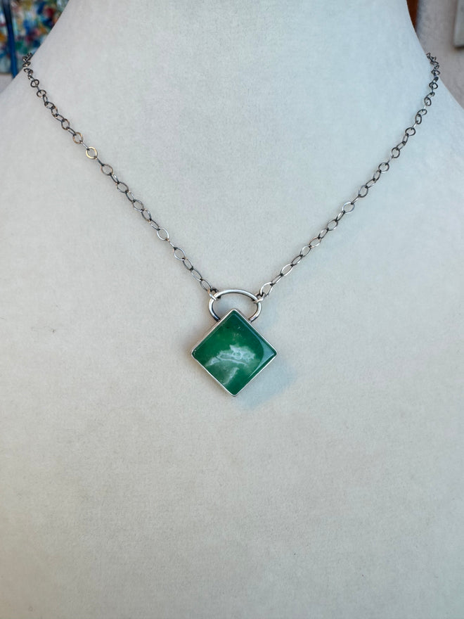 Square Chrysoprase Necklace