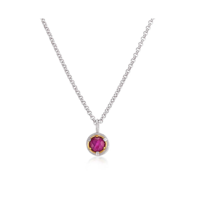 6mm Round Ruby Necklace