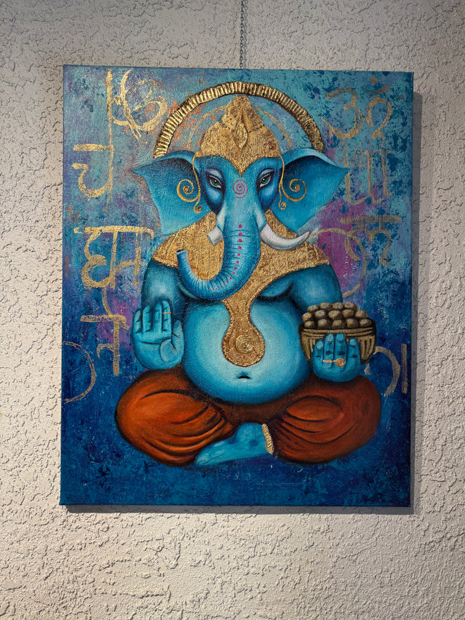 Ganesha Blessings 30”x24” (acrylic on canvas)