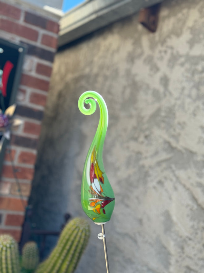 Handblown Glass Bow Garden Stick