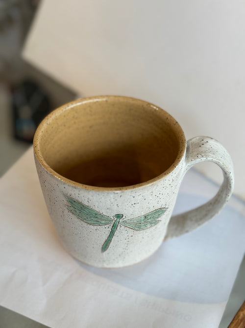 Handmade Dragonfly Ceramic Mug