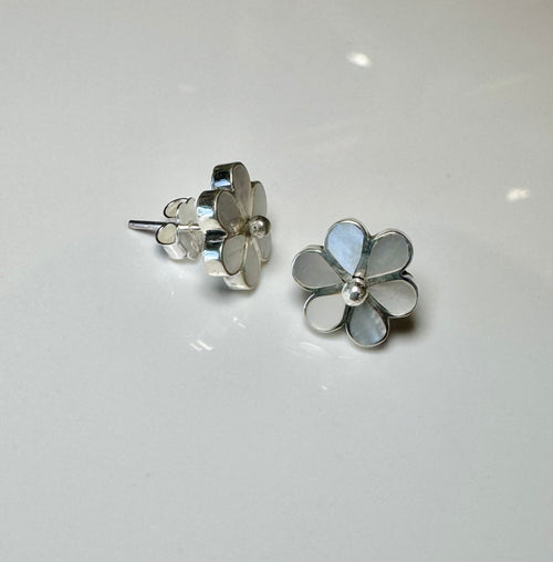 Mother of Pearl Flower post earrings