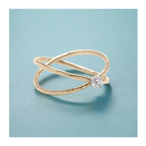 Gilded Sparkle Crisscross Ring