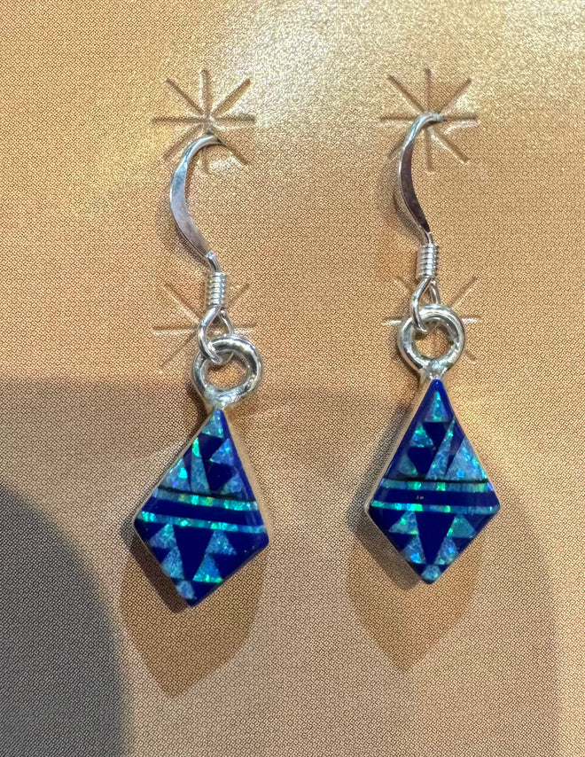 Lapis & Blue Opal Dangle Earrings