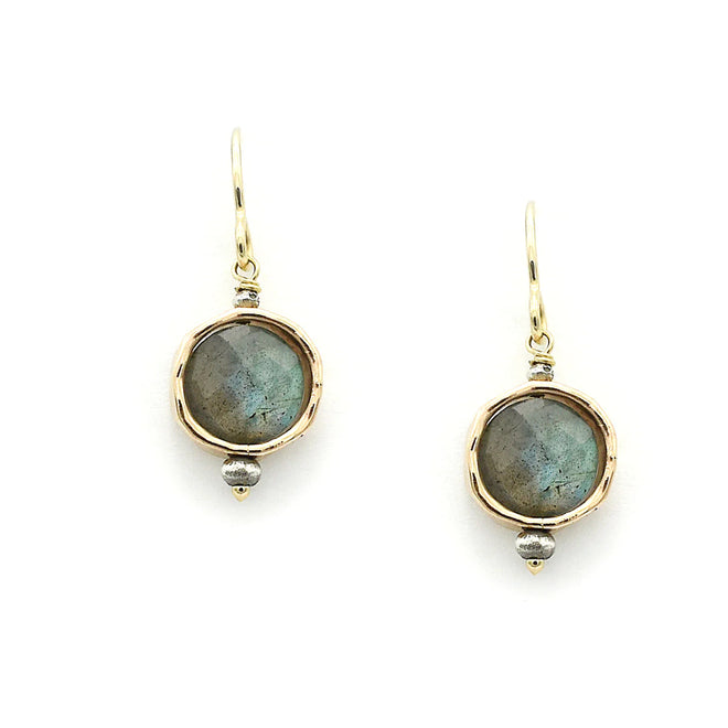 Luminous Circle Labradorite Earring