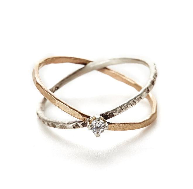 Sterling Crisscross Ring Gold Fill