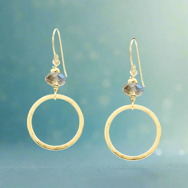 Ethereal Hoop Dangle Labradorite Earring