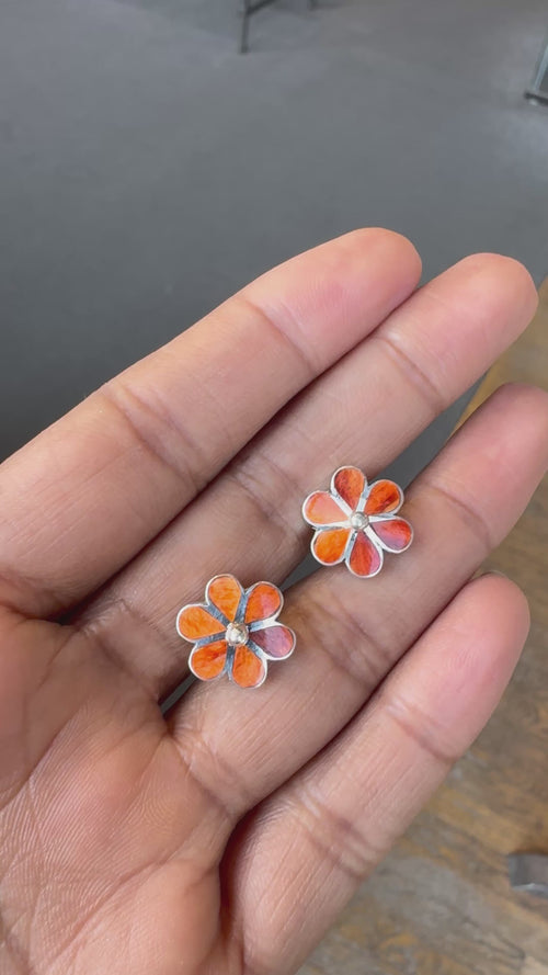 Spiny Osyter Flower Earrings